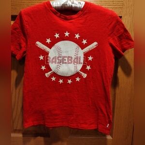 Gap Boys L (10) Red 3D Baseball Graphic Kids T-Shirt